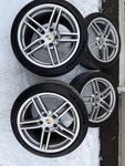 Staggered Porsche 991 911 Carrera Wheels + Michelin Allseason Tires Tpms Used. Price: $2990.00.