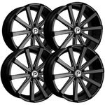 (set Of 4) Pinnacle P100 Royalty 20X8.5 5X4.5" +35MM Black/milled Wheels Rims New. Price: $1097.96.