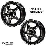 Vms V-star Drag Racing Race Rims Wheels Skinnies 5X100 5X114.3 Et 2.64 Bs New. Price: $399.95.