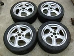 Porsche 911 996 Boxster 986 17" Twist Spiral Alloy Wheel/tire Full Staggered Set Used. Price: $1100.00.