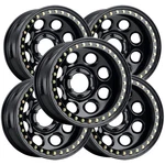(set Of 5) Allied RT81 Rock Beadlock 15X8 5X4.5" -19MM Gloss Black Wheels Rims New. Price: $1407.95.