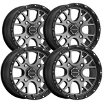 (set Of 4) Vision Utv 545 Rocker 15X7 4X110 +13MM Gunmetal Wheels Rims 15" Inch New. Price: $581.96.