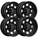 (set 4) Black Rock 997B Soft 8 15X7 5X4.75" +0MM Gloss Wheels Rims New. Price: $469.96.