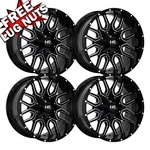 (SET-4) Hardrock Offroad Commander 20X12 8X170 -51MM Black Milled Wheels Rims New. Price: $1396.00.