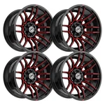 (SET-4) Off-road XF-232 20X9 6X135/6X139.7 0MM Black Red Wheels Rims Inch New. Price: $1356.12.