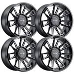 (SET-4) G-fx TR21 18X9 5X135 Black Milled 0MM Wheels Rims Inch New. Price: $921.00.