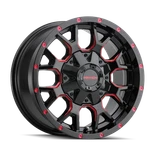 Mayhem Warrior 8015 Gloss Black Milled Prism Red 17X9 5-127/5-139.7 18MM 87MM New. Price: $279.99.