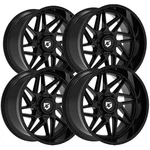 (set Of 4) Gear 761B Ratio 22X12 6X135/6X5.5" -44MM Gloss Black Wheels Rims New. Price: $1543.96.
