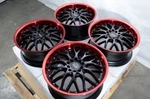 Kudo Racing Revolution 17X7.5 5X100 5X114.3 Black W/red Polish Lip Wheels Rims New. Price: $779.00.
